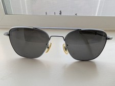 Vintage RANDOLPH ENGINEERING R/E USA 5 1/2 Silver Gray Metal Pilot Sunglasses