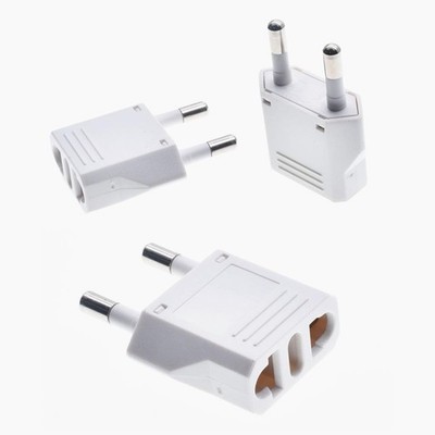 3 Pack of ALINNA Europe Travel Plug Adapter, US to EU Adapters, White 