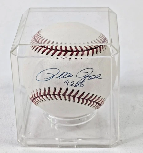 Pete Rose 4256 Hits Autographed Baseball