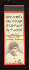 1937 Diamond Matchbooks Cubs U3-2 Baseball #2 Tex Carleton VG/EX
