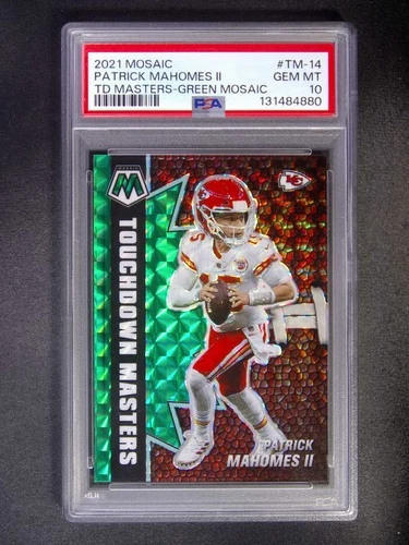 2021 Panini Mosaic Patrick Mahomes II TD Masters Green PSA 10