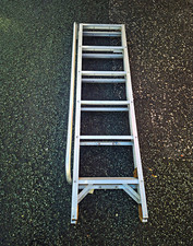 Aluminium Straight Ladder 7 Steps Silver Portable 160 kg Load 2.0 m Reach