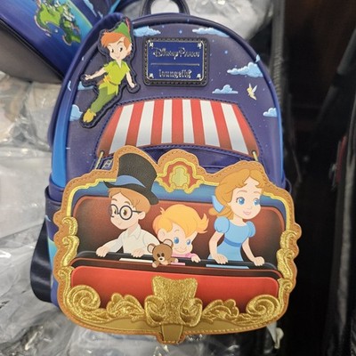 NEW!! Loungefly Disney Peter Pan Mini Backpack Blue Red Gold White