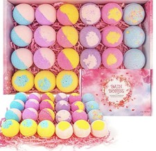 Bath Bombs Gift Set,24pcs, Organic and All Natural Ingredients Bubble Bath Bombs