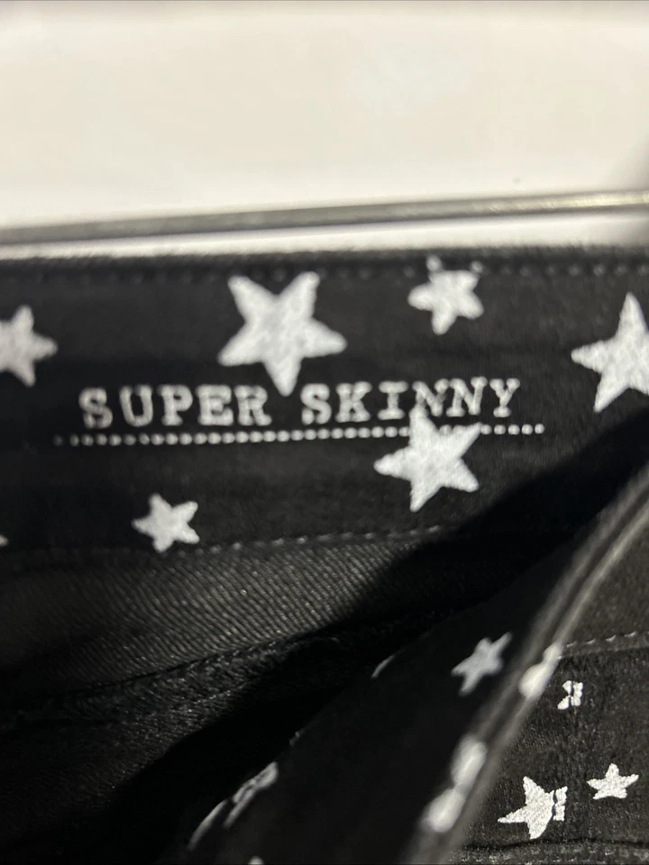 Pantalones de mezclilla para mujer Gray Saks talla S (25) Fifth Ave súper ajustados negros estrellas Foto 4 de 4