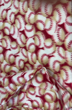 Baseball Print Polar Fleece Fabric - Sold by The Yard - Print Fleece