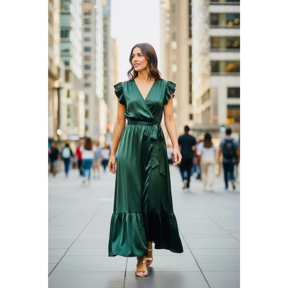 layered mixed media dress sam edelman Sam Edelman Layered Mixed Media Dress In Loden - 50% Off