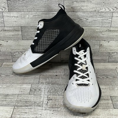 Under Armour Lockdown 5 3023949-100 White Black Basketball Shoes Size M10.5 W12