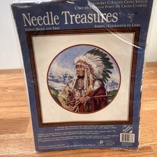 Needle Treasures Indian Brave and Free Cross Stitch Kit 04637 Made in USA NEW
