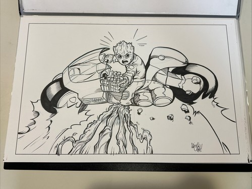 GROOT AKIRA McJunkin 11x17 Original Art GUARDIAN OF THE GALAXY 2026 SALE!