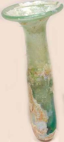 Vial de Vidrio Verde Romano ENORME Botella Genuina Antigua Color Plata Iridiscencia 99AD - Imagen 5 de 5