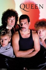 Póster de pared Queen 1984 Rock Band Group 22x34 - Freddie Mercury, Brian May, ++