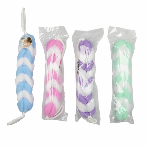 3 Mesh Sponge Braided Back Rope Scrubber Bath Shower Spa Exfoliating Body Brush - 第 1/1 張圖片