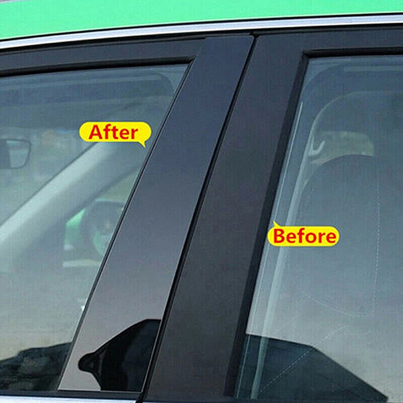 Cubierta de moldura de puerta postes de pilar negros 8 piezas apta para Nissan Murano 2015 2016-2024 Foto 4 de 4