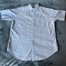 Daniel Cremieux Classics Men  s Short Sleeve Button Up Light Blue Collar Shirt L