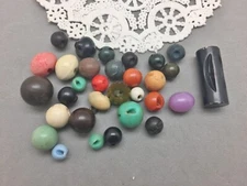 Vintage Plastic Button Ball Sphere & Toggle Lot 23 Sewing Clothes 5/8"-1/8"