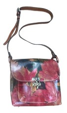 Patricia Nash Womens Leather Leandra Floral Flap Crossbody Bag Purse Twist Lock
