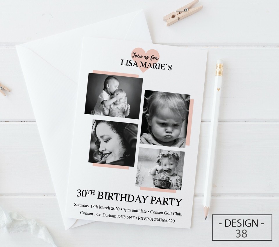 18th 21st 30th 40th 50th 60th Birthday Invitations Personalised, Party