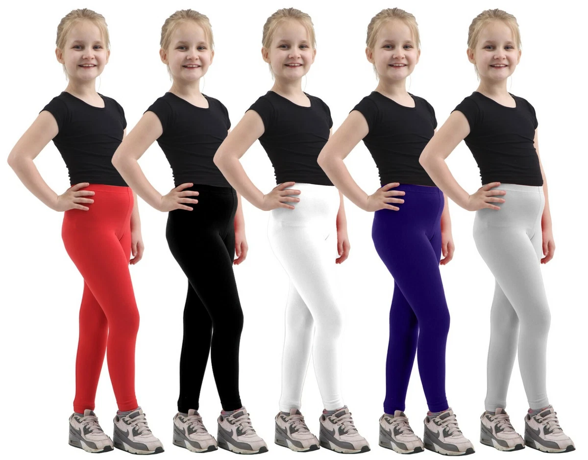 GIRLS COTTON LEGGINGS Full Length High Quality All Ages Children Kids Party  Pant