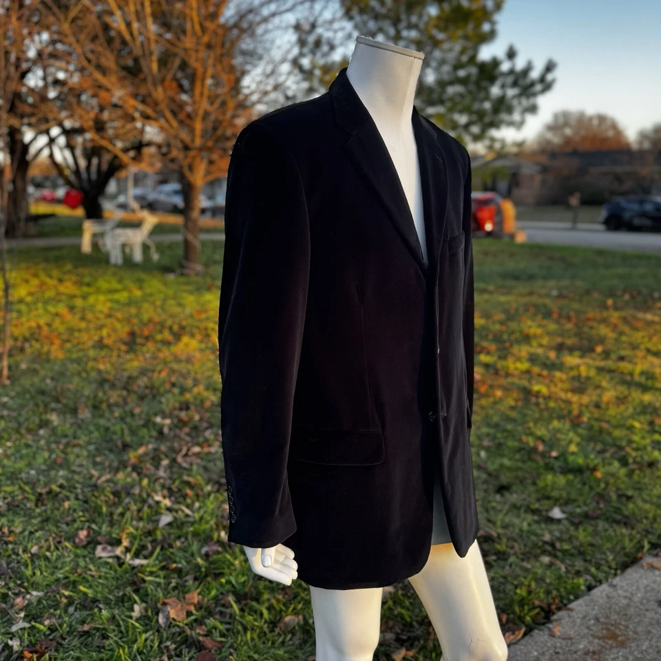 Abrigo deportivo blazer vintage de terciopelo para hombre Foto 3 de 4