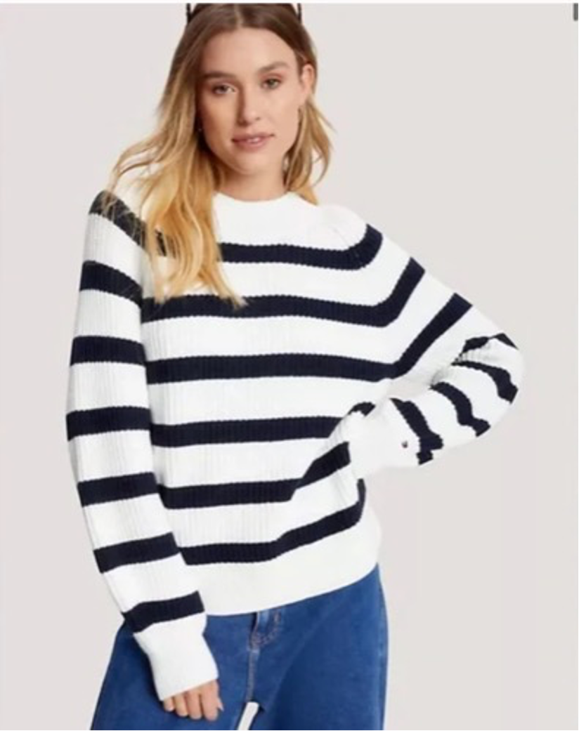 Tommy Hilfiger - NWT Women's Comfortable Fir Stripe Mockneck Sweater | X-Small