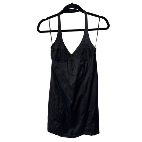 Zara Satin Bustier Halter Mini Dress Women's M Summer Party Cocktail Trendy NEW