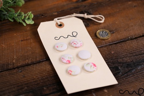 6 x Handmade Fabric Shank Button Cath Kidston Washed Rose Covered Buttons 19mm - Picture 4 of 4