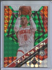 RUSSELL WESTBROOK 2019-20 PANINI MOSAIC WILL TO WIN GREEN PRIZM #10