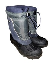 Columbia Bugabarn Jr Unisex Kids Black Blue Winter Snow Boots Pull On Size 6