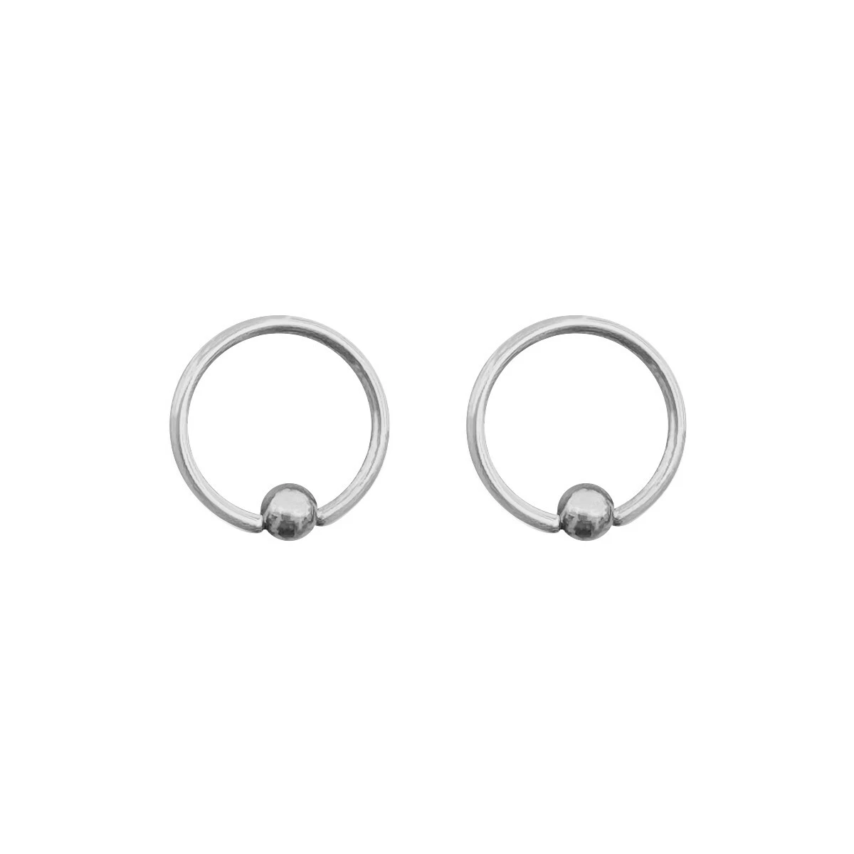 Captive Bead Ring 14 Gauge 1.6mm Surgical Steel PVD 1/2” 12mm 4mm Ball 12 Pack
