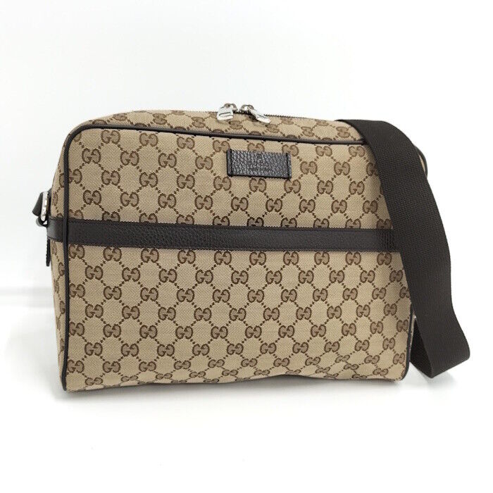 ★関税込★GUCCI★ALL OVER GG SUPREME CANVAS SHOULDER BAG★ Gucci GG Supreme Shoulder Bag Crossbody Canvas Leather Beige