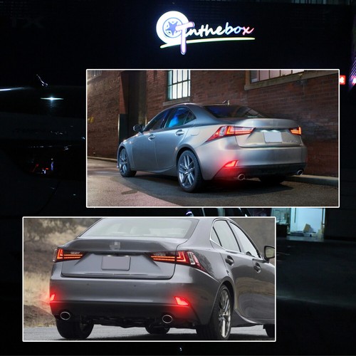 Red Lens Tail Brake Signal LED Rear Fog Lights For 2014-2020 Lexus IS250 IS350 - Picture 8 of 9