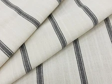 Mark Alexander Outdoor Striped Fabric- Veranda Ticking Carbon Grey 8 yds M610/03