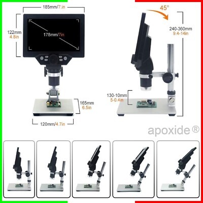 OEM DIGITAL MICROSCOPE with LCD DISPLAY 12MPx 1-1200X 1080FHD COLOR CMOS CAM