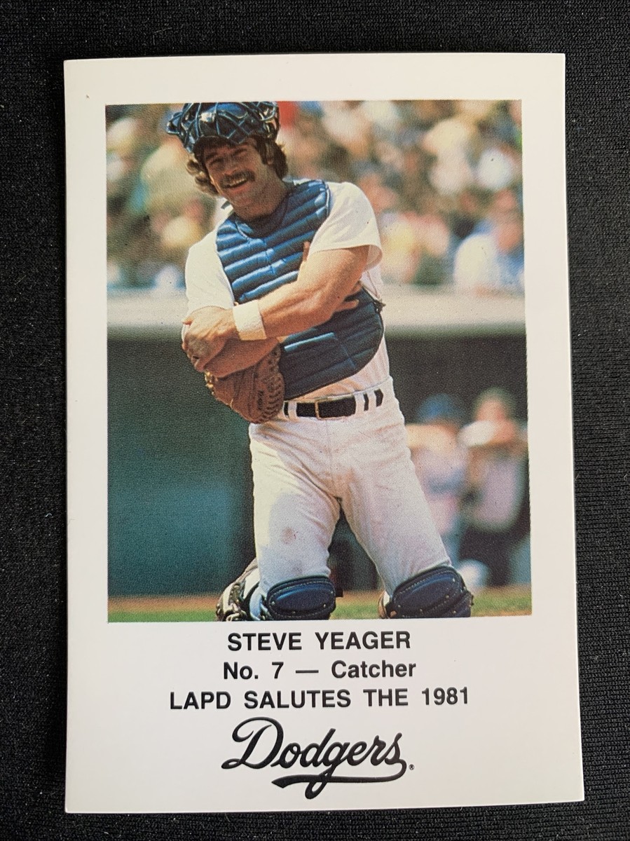 1981 LAPD Police Oddball Baseball Card #7 Steve Yeager Los Angeles