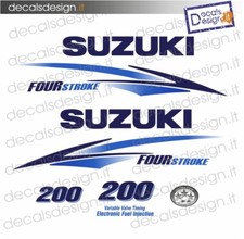 Adesivi motore marino fuoribordo Suzuki 200 cv white four stroke  barca stickers