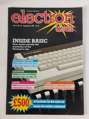 Acorn Electron User Magazine Vol 5 No 12 September 1988 Vintage Computer Magazin