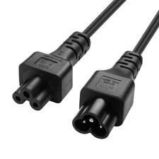 C6 to C5 Power Cord IEC 320 C5 Male to Female 3 Prong Monitors 60CM