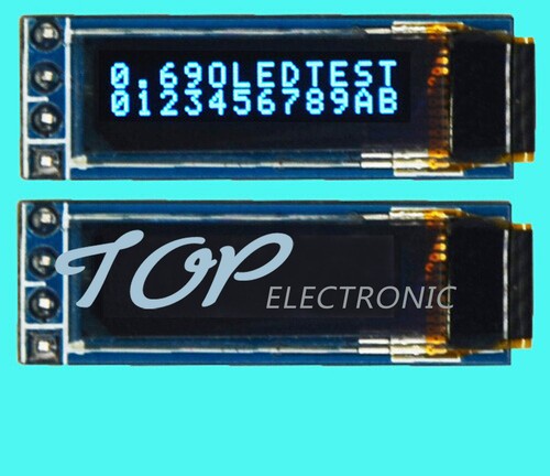 Top 3V ~ 5.5V 0.69" I2C 128x64 Monochrome OLED display module White - Picture 1 of 1