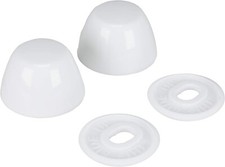5 Sets White Toilet Bolt Caps Five Pairs