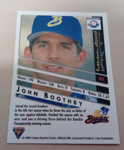 1995 Futera Aussie Baseball ABL - Waverley Reds, Hunter Eagles, Brisbane Bandits - Picture 55 of 55