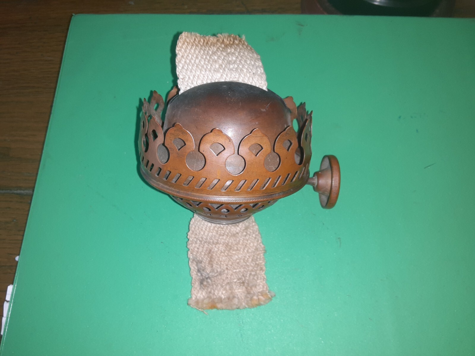 Antique 19th c. Manhattan Brass Co The Grand Burner Student Lamp Oil burner-image