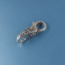 Sterling Silver Double Openings Lily Stripes Lobster Claw Clasp Connector #44072