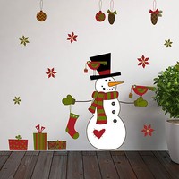 Wandsticker Wandtattoo Aufkleber Wand Deko Weihnachten Schneemann