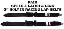RACERDIRECT SFI 16.1 LATCH & LINK PAIR 2 PT LAP BELTS SIGNATURE SERIES BLACK