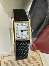 Authentic Ladies 1970s Cartier Tank Mechanical Manual With Clean & Chic.