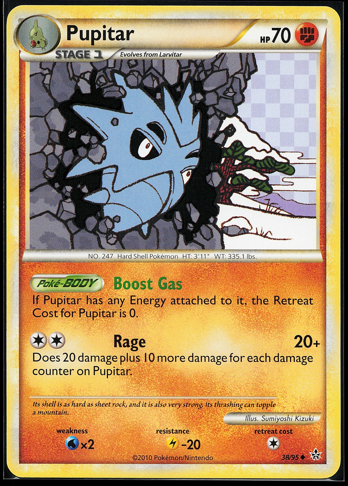 Pupitar 38/95 Uncommon Unleashed Pokemon Card