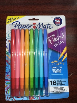 Paper Mate Flair Dual Felt Tip Pens With Brush & 0.7mm Medium Tips 2181607