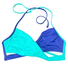 Pink Victoria Secret Block Wrap Size Large Women Top Bikini Tie Blue