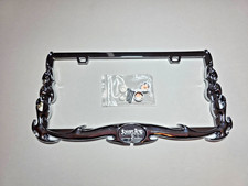 3d Fire Flames Chrome Auto Car License Plate Frame - Hardware Included